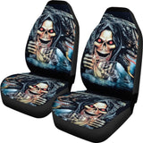 2 Pcs Gothic Skull Car Seat Covers 101819 - YourCarButBetter
