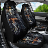 2 Pcs Gothic Skull Car Seat Covers 101819 - YourCarButBetter