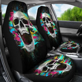 2 Pcs Gothic Skull Car Seat Covers 101819 - YourCarButBetter