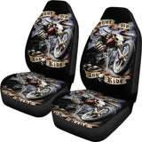 2 Pcs Gothic Skull Car Seat Covers 101819 - YourCarButBetter