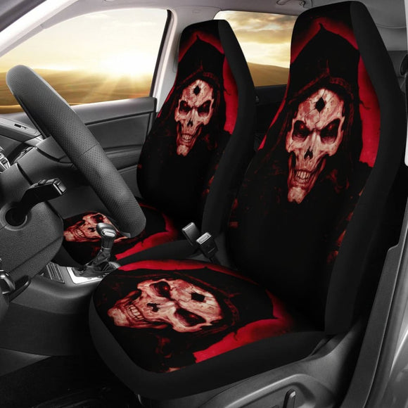 2 Pcs Gothic Skull Car Seat Covers 101819 - YourCarButBetter