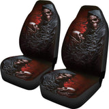 2 Pcs Gothic Skull Car Seat Covers 101819 - YourCarButBetter