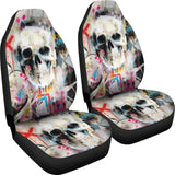 2 Pcs Gothic Skull Car Seat Covers 101819 - YourCarButBetter