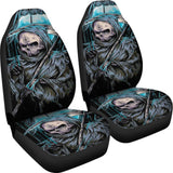 2 Pcs Gothic Skull Car Seat Covers 101819 - YourCarButBetter