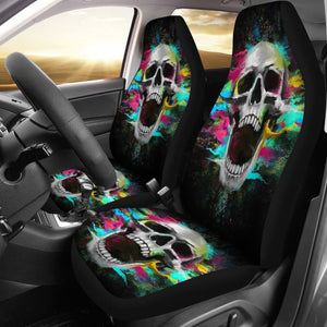 2 Pcs Gothic Skull Car Seat Covers 101819 - YourCarButBetter