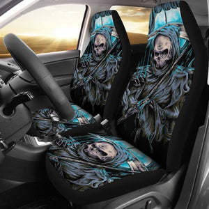 2 Pcs Gothic Skull Car Seat Covers 101819 - YourCarButBetter