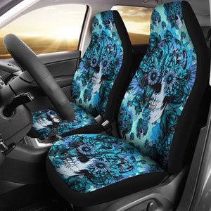 2 Pcs Gothic Skull Car Seat Covers 101819 - YourCarButBetter