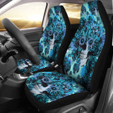 2 Pcs Gothic Skull Car Seat Covers 101819 - YourCarButBetter