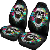 2 Pcs Gothic Skull Car Seat Covers 101819 - YourCarButBetter