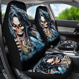2 Pcs Gothic Skull Car Seat Covers 101819 - YourCarButBetter