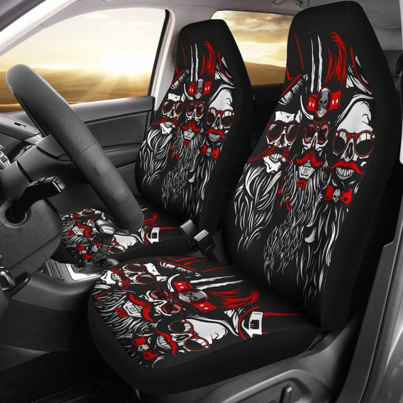 2 Pcs Gothic Skull Car Seat Covers 101819 - YourCarButBetter