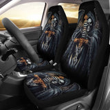 2 Pcs Gothic Skull Car Seat Covers 101819 - YourCarButBetter