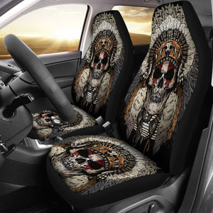 2 Pcs Gothic Skull Car Seat Covers 101819 - YourCarButBetter