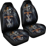 2 Pcs Gothic Skull Car Seat Covers 101819 - YourCarButBetter