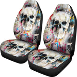 2 Pcs Gothic Skull Car Seat Covers 101819 - YourCarButBetter