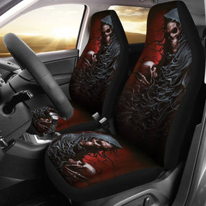 2 Pcs Gothic Skull Car Seat Covers 101819 - YourCarButBetter