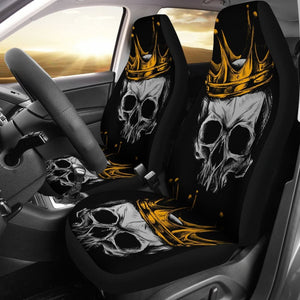 2 Pcs Gothic Skull Car Seat Covers 101819 - YourCarButBetter