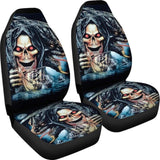 2 Pcs Gothic Skull Car Seat Covers 101819 - YourCarButBetter