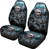 2 Pcs Gothic Skull Car Seat Covers 101819 - YourCarButBetter