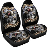 2 Pcs Gothic Skull Car Seat Covers 101819 - YourCarButBetter