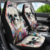 2 Pcs Gothic Skull Car Seat Covers 101819 - YourCarButBetter