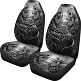 2 Pcs Gothic Skull Car Seat Covers 101819 - YourCarButBetter