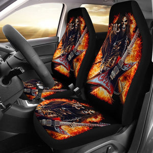 2 Pcs Gothic Skull Guitar Car Seat Covers 101819 - YourCarButBetter