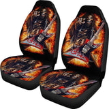 2 Pcs Gothic Skull Guitar Car Seat Covers 101819 - YourCarButBetter