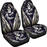 2 Pcs Gothic Skull Wings Car Seat Covers 101819 - YourCarButBetter