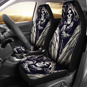 2 Pcs Gothic Skull Wings Car Seat Covers 101819 - YourCarButBetter