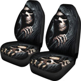 2 Pcs Grim Reaper Skull Girl Car Seat Covers 101819 - YourCarButBetter