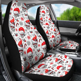 2 Pcs Merry Christmas Gothic Skull Car Seat Covers 101819 - YourCarButBetter