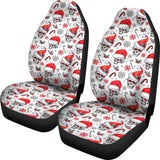 2 Pcs Merry Christmas Gothic Skull Car Seat Covers 101819 - YourCarButBetter