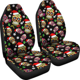 2 Pcs Mery Christmas Sugar Skull Car Seat Covers 101819 - YourCarButBetter