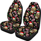 2 Pcs Mery Christmas Sugar Skull Car Seat Covers 101819 - YourCarButBetter