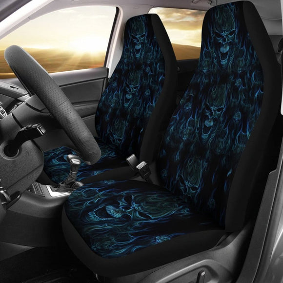 2 Pcs Skull Gothic Car Seat Covers 101819 - YourCarButBetter