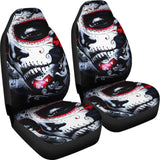 2 Pcs Sugar Skull Beautiful Girls Car Seat Covers 101819 - YourCarButBetter