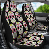 2 Pcs Sugar Skull Car Seat Cover - Day Of The Dead Seat Cover 101819 - YourCarButBetter