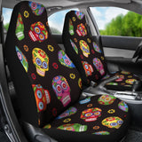 2 Pcs - Sugar Skull Car Seat Covers 101819 - YourCarButBetter