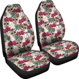 2 Pcs Sugar Skull Car Seat Covers 101819 - YourCarButBetter