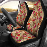 2 Pcs Sugar Skull Car Seat Covers 101819 - YourCarButBetter