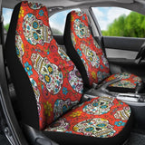 2 Pcs Sugar Skull Car Seat Covers 101819 - YourCarButBetter