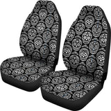 2 Pcs Sugar Skull Car Seat Covers 101819 - YourCarButBetter