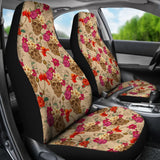 2 Pcs Sugar Skull Car Seat Covers 101819 - YourCarButBetter