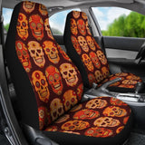 2 Pcs Sugar Skull Car Seat Covers 101819 - YourCarButBetter