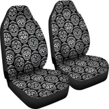 2 Pcs Sugar Skull Car Seat Covers 101819 - YourCarButBetter