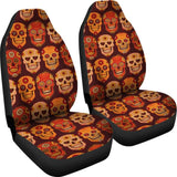 2 Pcs Sugar Skull Car Seat Covers 101819 - YourCarButBetter