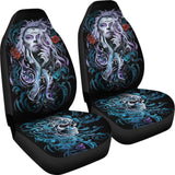 2 Pcs Sugar Skull Girl Car Seat Covers 101819 - YourCarButBetter