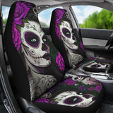 2 Pcs Sugar Skull Girls Car Seat Covers 101819 - YourCarButBetter