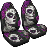 2 Pcs Sugar Skull Girls Car Seat Covers 101819 - YourCarButBetter